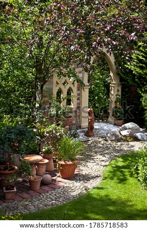 Decoration with archway in the garden