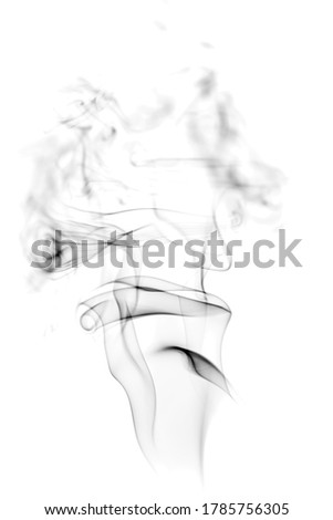 Smoke effect on a white background in a studio