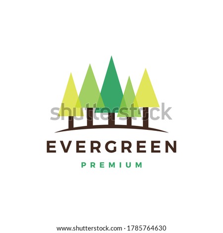 pine evergreen fin hemlock logo vector icon illustration