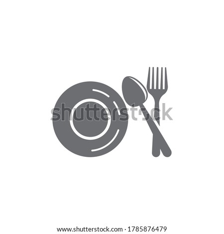 Kitchen icon eating utensils vector flat design