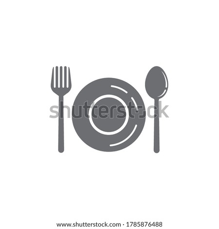 Kitchen icon, flat eating utensils vector design