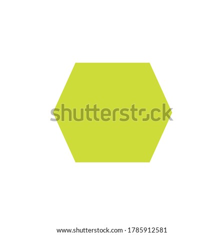lime hexagon basic simple shapes isolated on white background, geometric semicircle icon, 2d shape symbol semicircle, clip art geometric semicircle shape for kids learning