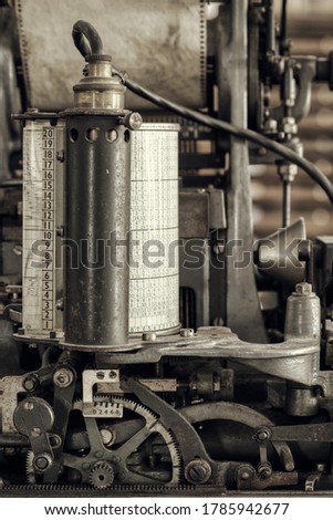Detail of an old typography machine