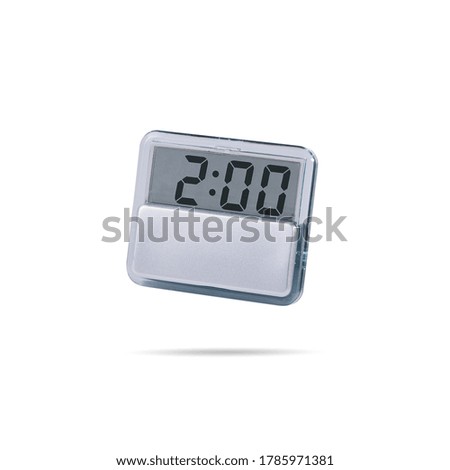 Digital desk and magnet clock. Digital clock for time concept.
