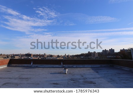 These are photos of a rooftop in Harlem.  Royalty-Free Stock Photo #1785976343