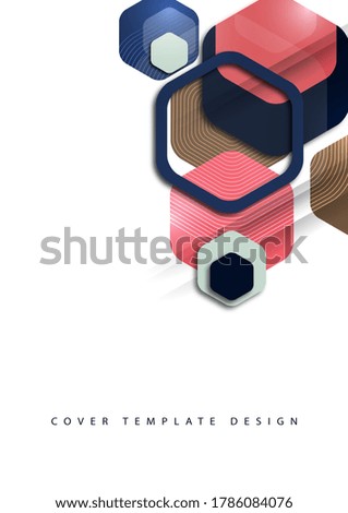 Abstract background of rounded colored hexagons. Business presentation template. Modern geometric design. Vector illustration.
