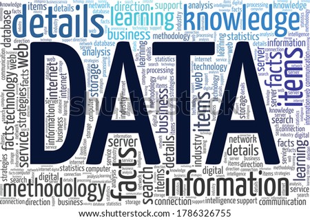 Data word cloud isolated on a white background