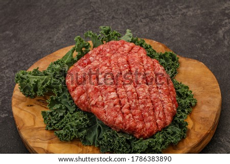 Raw beef burger cutlet for grill