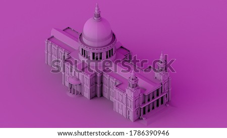 Saint Paul's Cathedral in London 3D Isometric illustration