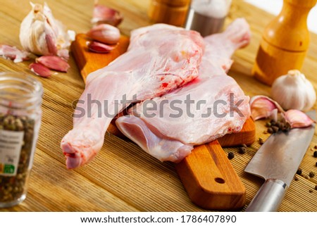 Image of raw shoulder of goat before cooking, nobody