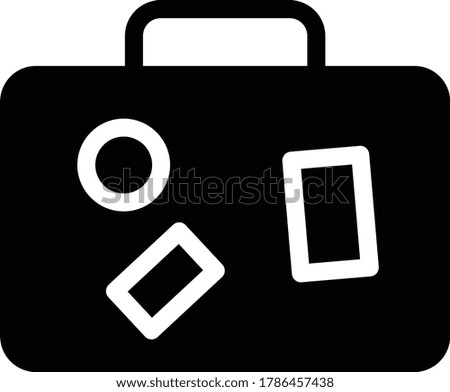 briefcase vector glyph flat icon 
