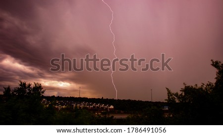 Storm lightning in the city