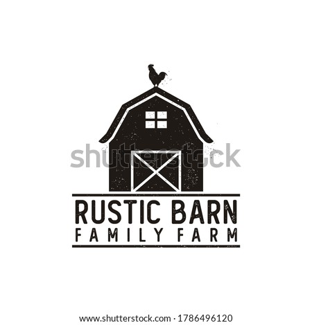 Vintage Retro Rustic Grunge Barn Farm logo design Royalty-Free Stock Photo #1786496120