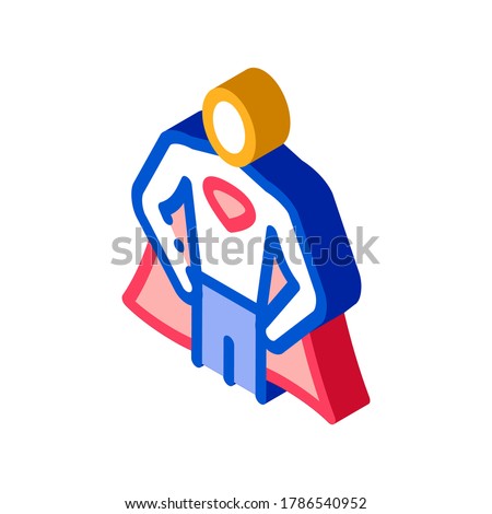 Superman Full Growth Icon Vector. Isometric Superman Full Growth sign. color isolated symbol illustration