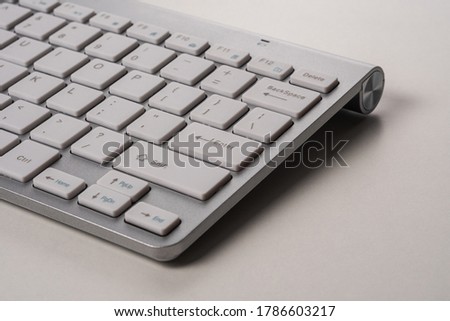 Close-up view of keyboard of a modern computer.