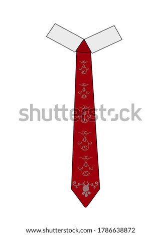 Necktie cloth male man gentleman design. Isolate on white background.