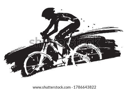 
Mountain biker in full speed.
Expressive grunge stylized illustration of mountain bike cyclist. Vector available. Royalty-Free Stock Photo #1786643822