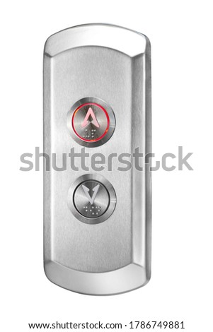 Elevator buttons panel on white background