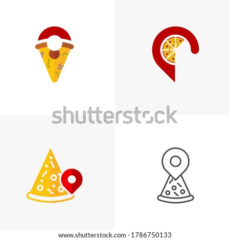 Set of Pizza logo icon design, vector illustration, Point Pizza Concept design logo. Food logo template