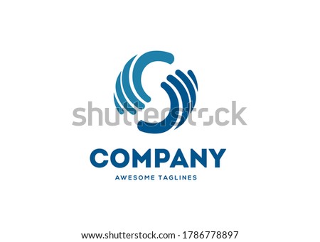 abstract finger as initial letter s logo vector Royalty-Free Stock Photo #1786778897