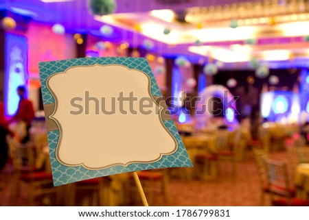 frame template in a party with blank text space for invitation and advertising use.selective focus with blur.