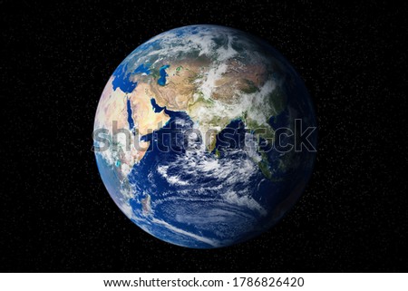 Earth globe in the outer space. Elements of this image furnished by NASA