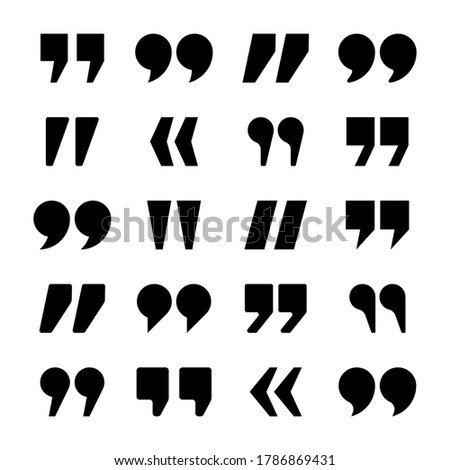 Quotation marks vector collection. Quotes icon. Speech mark symbol.