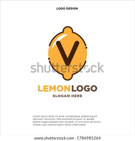 Letter V Orange Juice Logo Template Design Vector Illustration on White Background - Fresh Drink and Beverage Logo for Company - Cafe and Restaurant