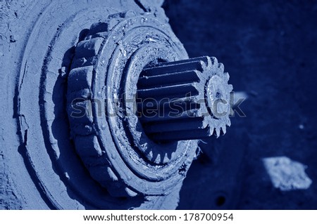 Mining machinery and equipment in the factory, close-up pictures 