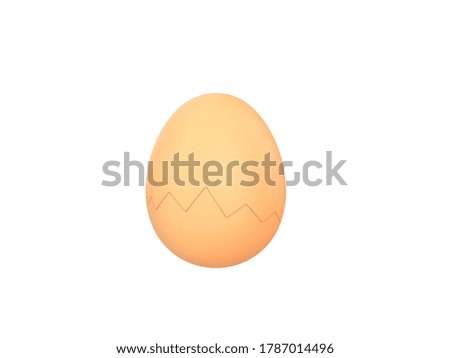 Crack Egg Shell in 3D rendering.