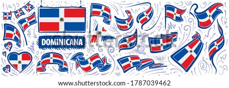 Vector set of the national flag of Dominicana in various creative designs Royalty-Free Stock Photo #1787039462