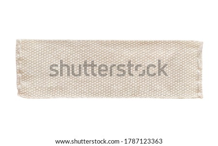 blank clothing tag label isolated on white background