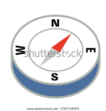Compass isolated on the white, vector illustration.
