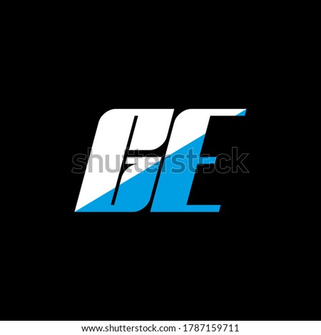 GE letter logo design on black background. GE creative initials letter logo concept. ge icon design. GE white and blue letter icon design on black background. G E