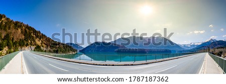 reservoir Sylvensteinspeicher lake in Bavaria - germany