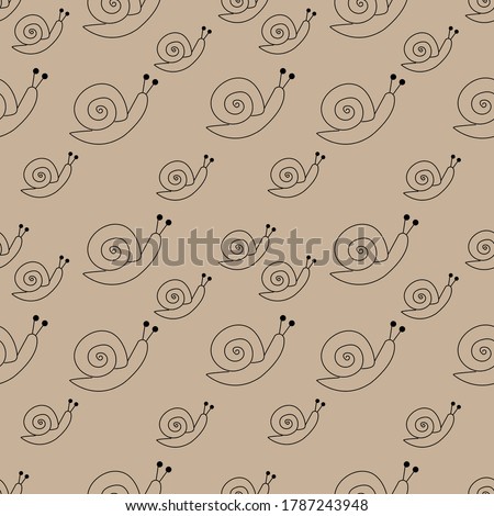 snail pattern seamles.Seamless childish,Creative kids city texture for fabric, wrapping, textile, wallpaper, apparel. Vector illustration.Snail race cartoon pattern in thin line style. Set of isolated