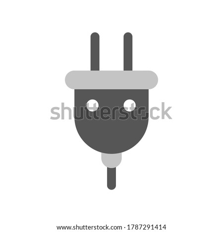 Electric plug icon on white background. Stock Vector illustration.