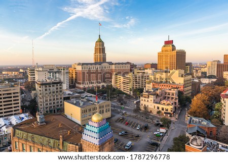 San Antonio, Texas, USA downtown city skyline in the morning.