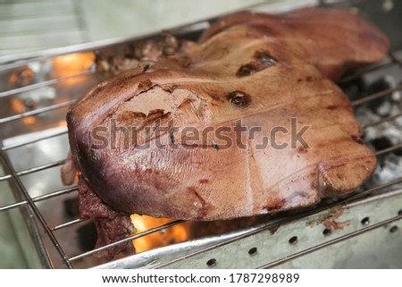 lamb liver is cooked on coals