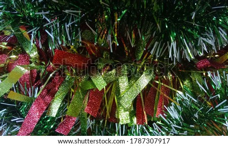 Christmas decoration, tinsel. Photo taken on: December 30 Monday, 2019