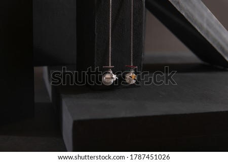 creative Jewellery photography on black background 