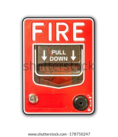 fire alarm box on white background