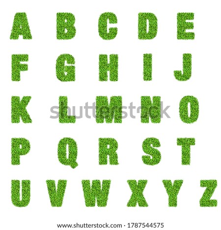 green leaf english  alphabet letters for green concept