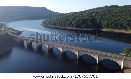 Early morning aerial shot of the lady bower reservoir
