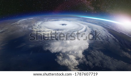 Giant hurricane seen from the space. Satellite view. Elements of this image furnished by NASA.