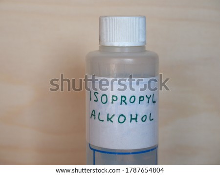 bottle of isopropyl alcohol (aka isopropanol or propan 2 ol) Royalty-Free Stock Photo #1787654804