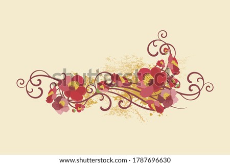 Abstract Beautiful Colorful Flower with Pastel Cream Flourish Decorative Ornament Wallpaper Vector
