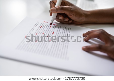 Correcting Spelling Mistake In Script And Sentence Error Proofread Royalty-Free Stock Photo #1787773730