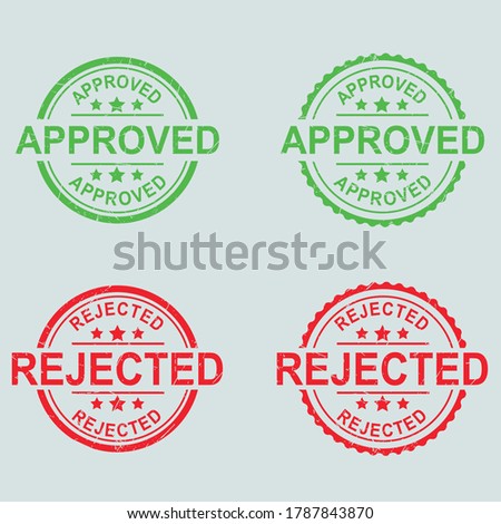Approved & Rejected stamp logo tag design