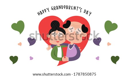 Happy grandparent's day web banner illustration vector